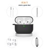 SUPFINE Compatible with AirPods Pro 2nd Generation Case(2023/2022/2019), Soft Silicone Protection AirPod Pro Case Cover(USB-C/Lightning Cable) with Cleaner kit&EarTips, Front LED Visible-Light,Black