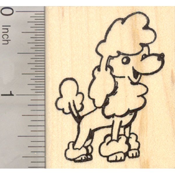 Poodle Dog Rubber Stamp