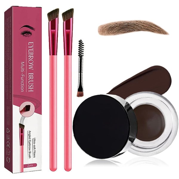 4D Hair Stroke Brow Stamp Brush, Eyebrow Hair Stroke Brush, Ultra-thin 4D Eyebrow Stamp Brush, Realistic Hair Stroke Eyebrow Brush Eye Brow Stamping Kit(Taupe)