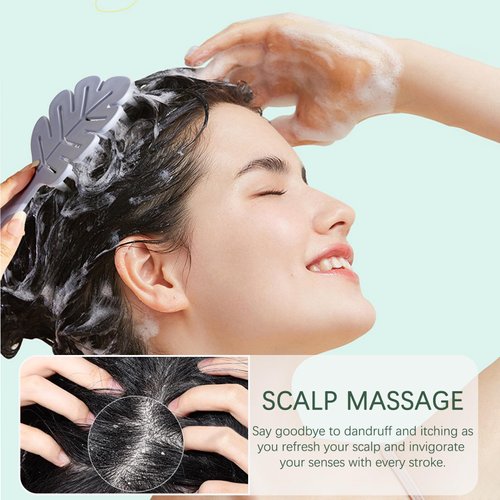 TECHPLUS 3PCS Hair Scalp Massager Shampoo Brush - Scalp Care Comb with Handle and Soft Silicone Bristles - for Wet and Dry Hair, Removes Dandruff,Relieves Itching,Hair Growth
