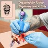 Tattoo Practice Skins with Transfer Paper, 15PCS Tattoo Fake Skin and Stencil Paper Kit Includes 5PCS Tattoo Practice Skin and 10PCS Tattoo Transfer Paper