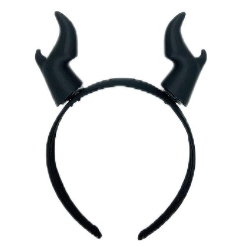 ATekatac Devil Horn Hair Clips Halloween Cosplay Gothic Hairband 3D Print Demon Horn Hairband (LJ Black)