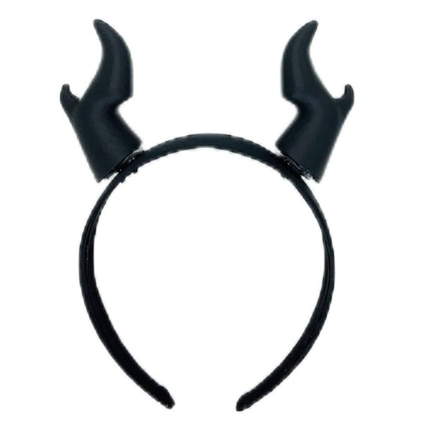 ATekatac Devil Horn Hair Clips Halloween Cosplay Gothic Hairband 3D Print Demon Horn Hairband (LJ Black)