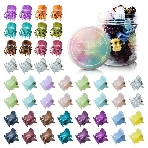 Multi-Color Small Hair Clips Pins Clamps Non Slip Hair Claw for Girls & Women of All Ages - Durable Plastic Jaw Clips to Prevent Hair Slippage(48Pcs) (Mixed 19 Colors)