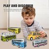 KIDAMI School Bus Toys Cars Set Die Cast Metal Toy Cars Double Decker City Bus Vehicles, Openable Doors, Pull Back Cars Play Toys for Birthday Gift Vehicle