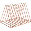 Sooyee 9 Slot Rose Gold Magazine Holder,Desktop File Sorter Organizer Triangle Bookshelf Decor Home Office