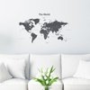 DECOWALL DWL-1609GS Modern Grey World Map Kids Wall Stickers Wall Decals Peel and Stick Removable Wall Stickers for Kids Nursery Bedroom Living Room (Medium)