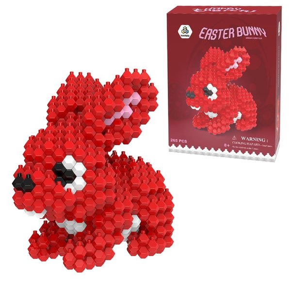 KADELE Easter Bunny Building Animal Sets, Extremely Challenging STEM Building Blocks Decor for Adults Kids, Micro 3D Educational Toys for Boys Girls Ages 8 and Up (265 Pieces)