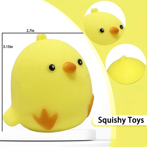 Chicken Stress Balls Squishy Toys for Kids Party Favors, Dough Ball, Squeeze Toys for Adults, Funny Cute Farm Animals Stress Ball Sensory Toys for Autism