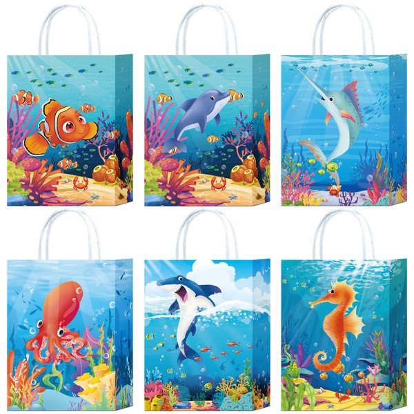 HongXingHai 18Pcs Ocean Life Themed Party Supplies Bags for Kids Girls Birthday Decorations Underwater theme birthday party gift bags
