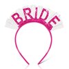 CIEHER Bride Headband for Bachelorette Party Decorations Bridal Headband Bride Crown Bridal Shower Decorations - Rose Pink
