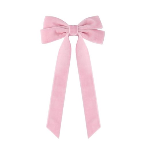 2Pcs Velvet Hair Bows Ribbon for Women Big Fall Alligator Clips Bowknot Hair Ponytail Holder Accessories for Women Girls Toddlers Teens Kids (Beige+Pink)