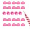 FUATY Drill Nail Dust Collector, 20PCS Nail Drill Bit Dust Cover Dustproof Protector Caps for 3/32" Nail Drill, Nail Art Tools Silicone Dust Stopper Holder for Acrylic Nails, Pink