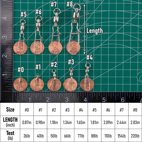 Dr.Fish 20 Pack Fishing Snap Swivels Ball Bearing Swivel with Snap Stainless Steel Duo Lock Snap Fishing Tackle High Strength Clip Saltwater Freshwater Fishing