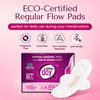 Hypoallergenic Regular Flow Pads with FAR-IR Anion Strip, Super Absorbent, Breathable, Vegan and Eco-Certified, Ultra Thin with Wings, Count 90 (Regular)
