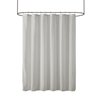 Madison Park Anna Sheers Shower Curtain, Textured Striped Accent Design, Modern Mid-Century Bathroom Decor, Machine Washable, Fabric Privacy Screen 72x72, Grey