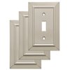 Franklin Brass Classic Architecture (3-Pack) Decorative Light Switch Cover Wall Plates Brushed Nickel 1-Gang Wall Plate Switch/Toggle Plate Guards Electrical Outlet Covers W35217V-SN-C