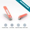 No Splash Nail Clippers Set, Best Gifts for Women Men Mom Dad Girl Boy Seniors, Stainless Steel Nail Care Kit with Nail File, Toenail Fingernail Acrylic Nail Cutter with Catcher 2PCS Orange