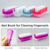 4pcs Nail Brush for Cleaning Fingernails, Multifunction Two Sided Fingernail Cleaning Brush Portable Nail Brush Cleaner for Cleaning Cuticles Fingernails Toes
