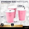 Amcrate Disposable Plastic Cups, Pink Colored Plastic Cups, 18-Ounce Plastic Party Cups, Strong and Sturdy Disposable Cups for Party, Wedding, Christmas, Halloween Party Cup, 50 Pack