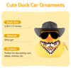 wonuu Rubber Duck Car Ornaments Duck Car Dashboard Decorations for Cool Car Accessories with Cowboy Hat Necklace and Sunglasses, A_Black Cowboy hat