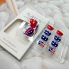 24 Pcs Independence Day Press on Nails Short Star False Nails 4th of July Glue on Nails American Flag Glossy Designs Fake Nails Red Natural Full Cover Stick on Nails for Patriotic Woman Manicure Decor