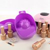 Framendino, 2 Pack Purple Nail Art Tips Hand Soak Bowl Tray Manicure Spa Bowls for Salon Home