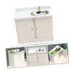 HONMEET Doll House Kitchen Sink Miniature Cabinet Scale Dollhouse Furniture for Kitchen Bathroom Decor Miniature Accessory for Dollhouse Interiors