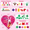 HINZER 24 Pack Valentines Day Gifts for Kids Flowers Blocks Buidling Kits Toys with Valentines Exchange Cards for Kids Classroom Valentine Party Favors Exchange Gifts School Prizes for Boys Girls