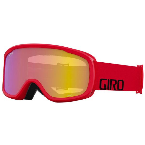 Giro Cruz Ski Goggles - Snowboard Goggles for Men, Women & Youth - Anti-Fog - OTG - Red Wordmark Strap with Yellow Boost Lens