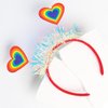 XIELIME Gay Pride Day Headband Rainbow Headband Glitter Heart Shaped Spings Hair Band LGBTQ Hair Accessories Rainbow Bisexual Party Supplies for Women Girls Lgbt Gifts Decorations 1PCS