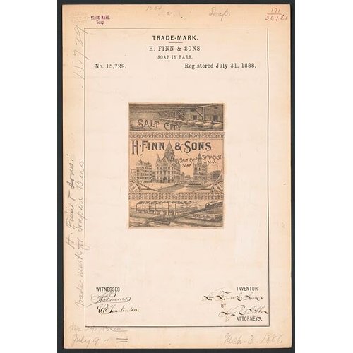 HistoricalFindings Photo: H. Finn & Sons for Salt City Soap. Brand Soap in Bars