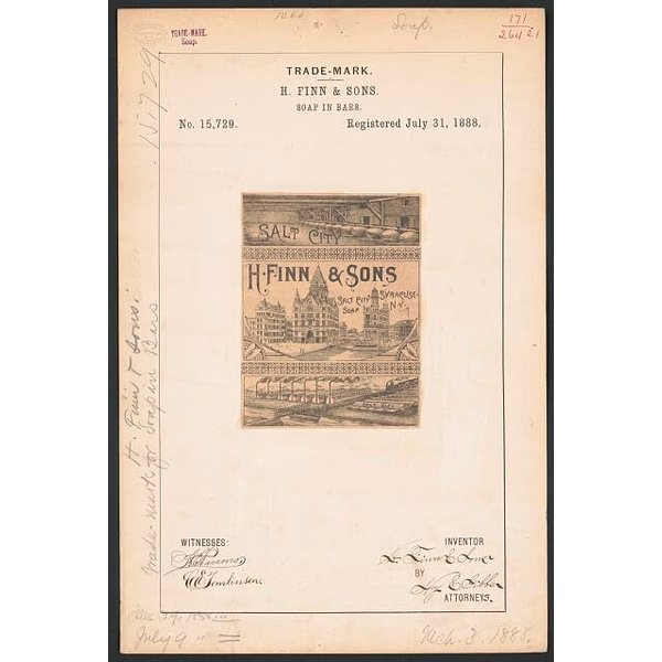 HistoricalFindings Photo: H. Finn & Sons for Salt City Soap. Brand Soap in Bars