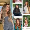 Vigorous Clip in Hair Extensions 20Inch Hair Extensions Clip Ins 6Pcs Natural Soft Synthetic Hairpieces for Women(Honey Blonde Mixed Chocolate Brown)
