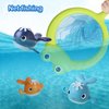 LOYUEGIYO Baby Bath Toys,Magnet Fishing Game Bath Baby Toy for 1-3 4-8 Year Old Toddler Boys Girls,Toys for Kid,Baby Bathtub Toys 18 Months+,4 Wind-up Whale Water Shower Toy&1 Fishing Pole&1 Net