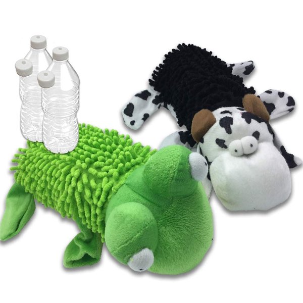 Bottle Shaggy Amazing Pet 2 Pack Crackles and Squeaks Water Bottle Toy with Replacement Squeakers 1 Cow and 1 Frog