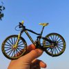 YEIBOBO ! Alloy Mini Downhill Mountain Bike Toy, Die-cast BMX Finger Bike Model for Collections (Black/Green)