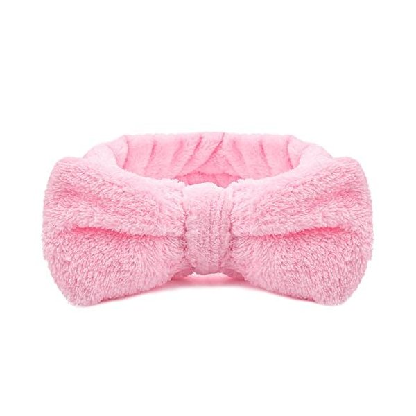 Spa Headband for Washing Face, Girls Makeup Headband Bow Tie Hair Band, Microfiber Women Headbands to Facial Clean, Elastic Headband to Wash Face Skincare Cosmestic Sports Yoga Shower