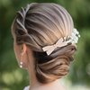 10 Pcs Pearl Bow Hair Clips Bow Pearls Hairpin Duckbill Hair Claw Clips Non-Slip Duckbill Clip Gold Metal Hair Clip Hair Accessories Headwear Styling Tools Elegant Cute Hair Clips for Girls and Women