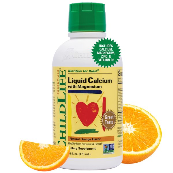 Child Life Liquid Calcium/Magnesium,Natural Orange Flavor Plastic Bottle, 16-Fl. Oz.