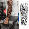 CUTELIILI Full arm temporary tattoo for Men,12sheets (L19“xW7”) Sleeve Tattoos temporary,Waterproof Terror Fake Tattoos That Look Real and Last long，Tiger Dragon Koi Evil Eyes