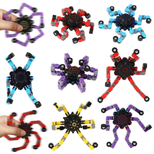 Fidget Spinners, 8 Pack Transformable Fidget Spinners Toys Party Favors for Kids 4-8 8-12 Goodie Bag Stocking Stuffers Treasure Box Classroom Prize Gifts for Birthday Halloween Christmas Easter Party