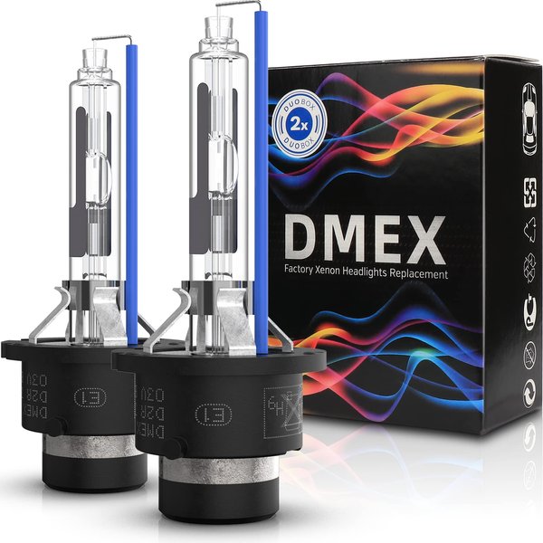 DMEX D2R 35W 6000K Cold White Xenon HID Headlight Bulbs 85126UB 66250 85126WX Replacement - 2pcs