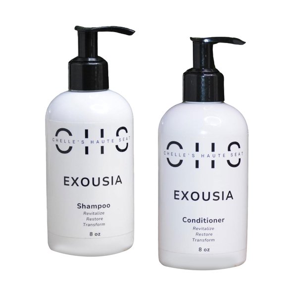 Chelle's Haute Seat Hair Growth Shampoo and Conditioner, Moisturizing, Plant-based, Cruelty free, Reduce Shedding, Strengthening, Harsh Chemical Free, Thicker, Fuller Hair, DHT Blocker