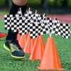 Traffic Cones with Racing Checkered Flags-8 Traffic Cones With Hole on Top, 16 Checkered Flags, Race Car Birthday Party Supplies, Table Centerpiece Decorations, Kids Gift (24PCS)