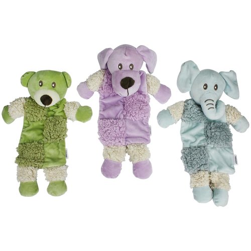 Multipet Pet Aroma Dog Fleece Squeaker Mat Assorted Colors and Styles Dog Toy - 9.5in (MP34603-KW)