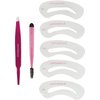 JAPONESQUE Brow Builder Kit, Includes Brow Lamination Spatula with Tweezers, 5 Brow Stencils and Brow Brush for Application of Gels, Waxes and Eyebrow Makeup