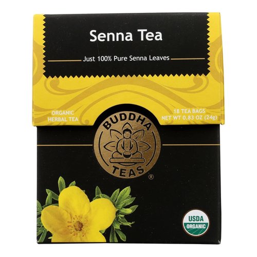 Buddha Teas Organic Senna Tea - OU Kosher, USDA Organic, CCOF Organic, 18 Bleach-Free Tea Bags