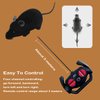 Giveme5 Remote Control Fake Rat Realistic Mouse Cat Toy Mice RC Toy Cat Mice Animal Interactive Toy Figures Cat Running Wheel Wireless Chasing Prank Joke Scary Trick Rats for Cat Funny Toy (Black)