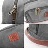seemeroad Toiletry Bag Canvas for Men/Women Traveling Cosmetic Bag Dopp Kit Leather Shaving Organizer Hygiene (M -Grey)